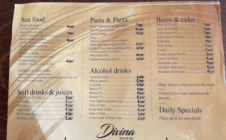 Divina Taverna Apartments menu