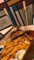 Retro Cafe Steak Burger food