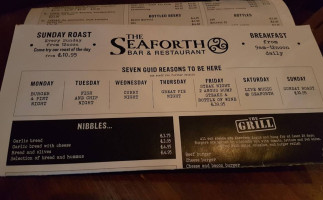 The Seaforth menu