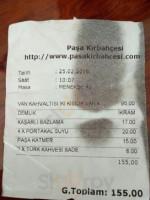 Paşa Kır Bahçesi menu