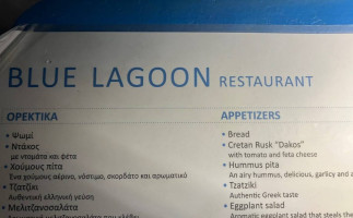 Blue Lagoon menu