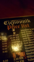 City Pub menu