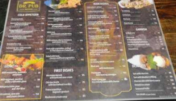 Dr. Pub menu