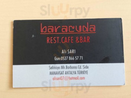 Baracuda menu