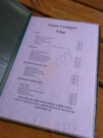 Emma Vendéglő menu