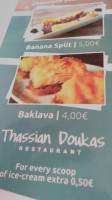 Thassiandoukas menu