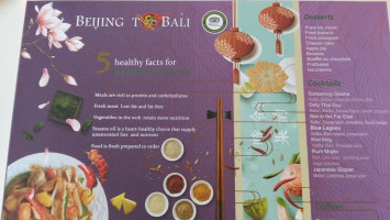 Beijing To Bali menu