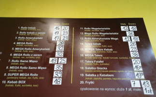 Zahir Kebab Gdynia menu