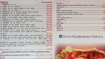 Rimini Pizza Kebab menu