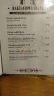 Harnasiowa Chata menu