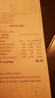 Rachunek menu