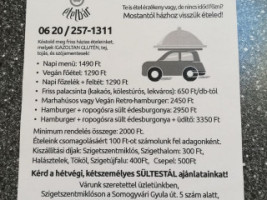 Mindenmentes Fozosuli menu