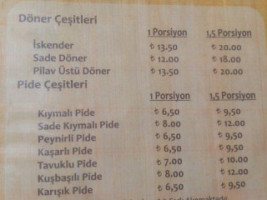 Toros Lokantası menu