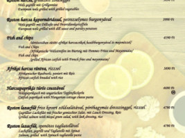 Öreg Sam Étterem menu