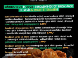 Omlett Étterem menu