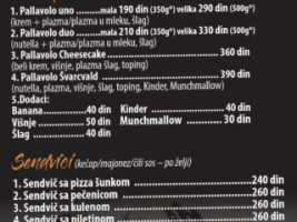 Pallavolo Pizzeria menu