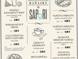 Sapori Bistro menu