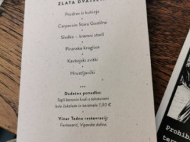 Stara Gostilna Vecchia Osteria menu