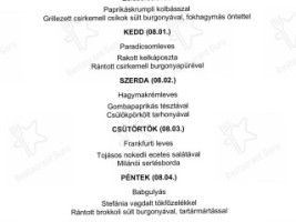 Turul Kisvendéglő menu