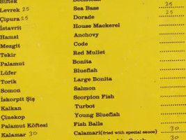 Marina Şile menu