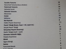 Sepetçioğlu menu