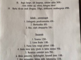 VadvirÁg Étterem menu