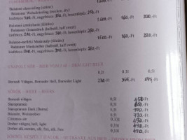 Família Vendéglő menu