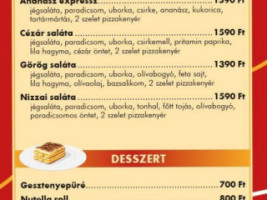 Hali-bár és Pizzéria étterem menu