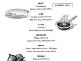 Sport Vendéglő menu