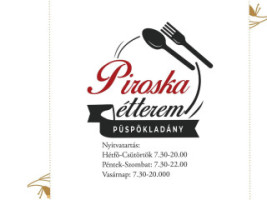 Piroska Étterem Püspökladány menu