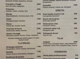 Bisztró menu