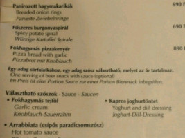 John's Pub Keszthely Kitchen menu