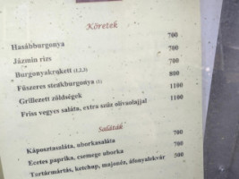 Bohém Étterem Dobogókő menu