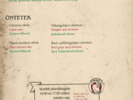 Bock Óbor Étterem menu