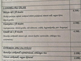 Mátyás étterem Panzió menu