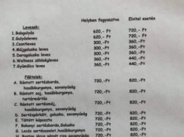 Park Étterem menu